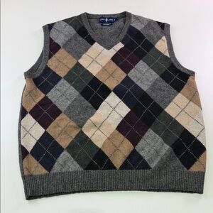 T. Harris London Himalayan Yak Men's V-Neck Sweater Vest 100% Yak